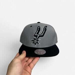 San Antonio Spurs Grey Blockhead under visor Mitchell and Ness SnapBack
